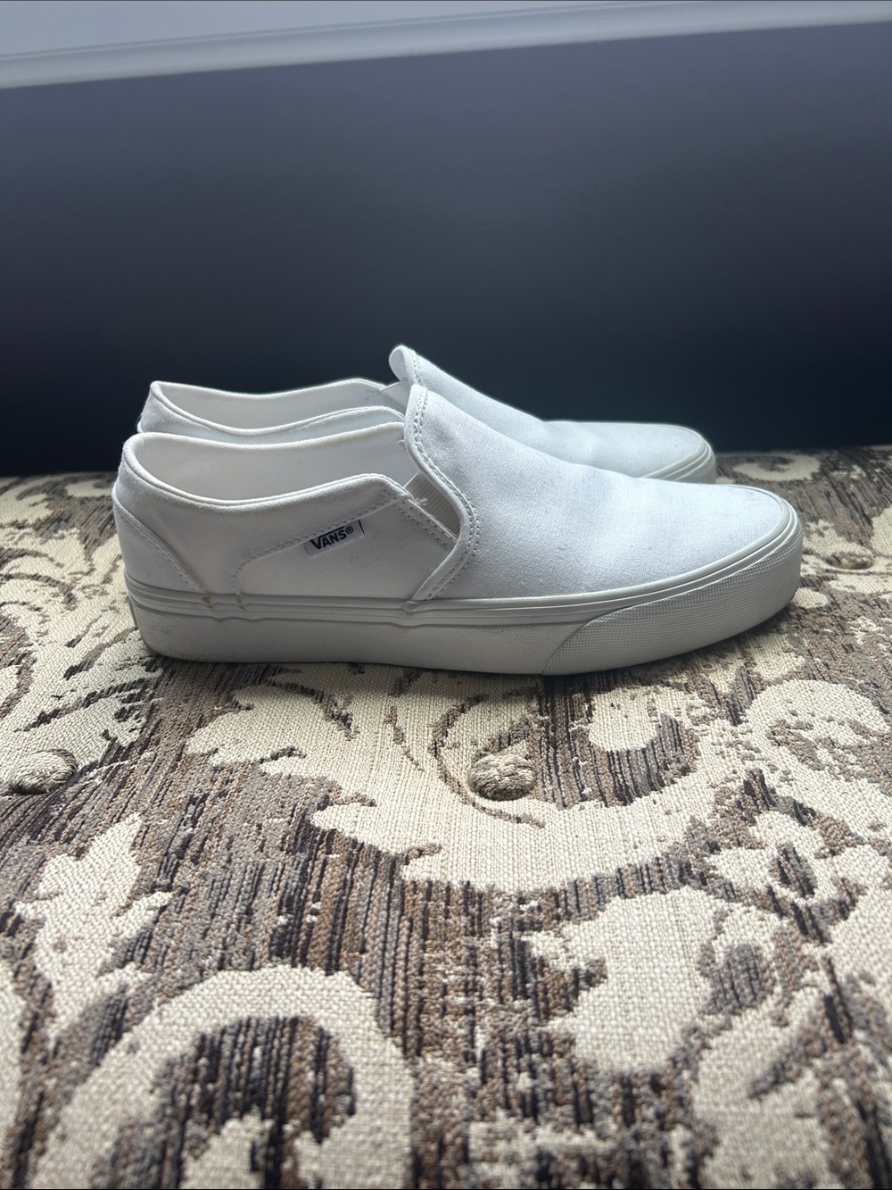 Vans Women’s  White Slip-On Canvas Sneakers